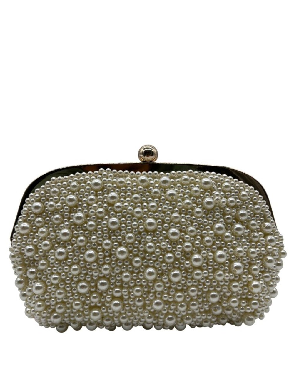 I.N.C. International Concepts Ivory Satin All Over Pearl Clutch